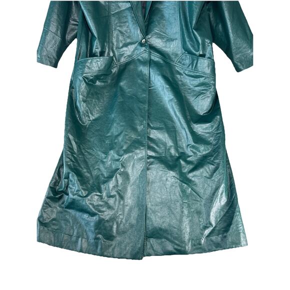 Vintage Thermo JAC TJ Light weight Trench Long Green Jacket Size 14 - Picture 4 of 13